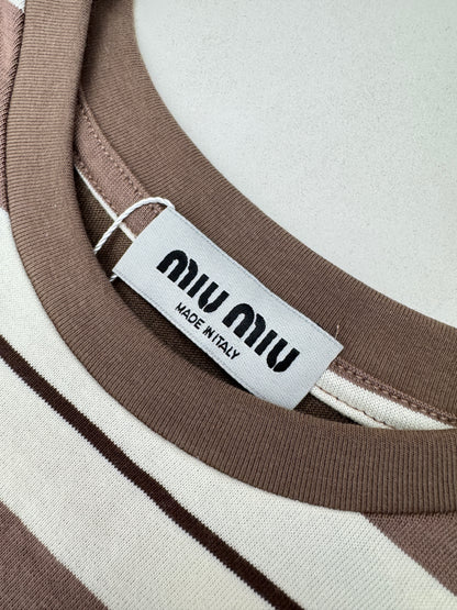 MIU MIU 針織條紋T恤