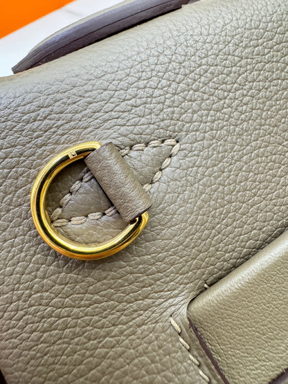 HERMES Mini 2424 大象灰金扣 Evercolor Etoupe GHW