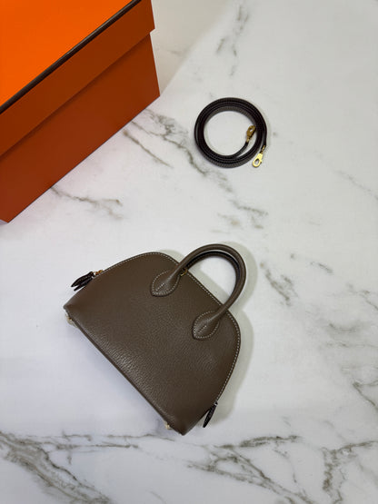 HERMES Mini Bolide 大象灰山羊皮 金扣