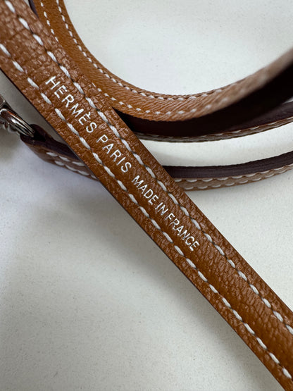 HERMES Mini Bolide 金棕色山羊皮 銀扣 Cherve Gold PHW