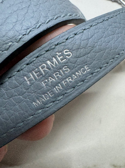 HERMES Kelly 25 亞麻藍 銀扣 內縫 Togo Selier