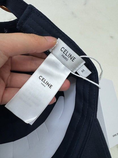 CELINE 黃色C字鴨舌帽 藏藍色