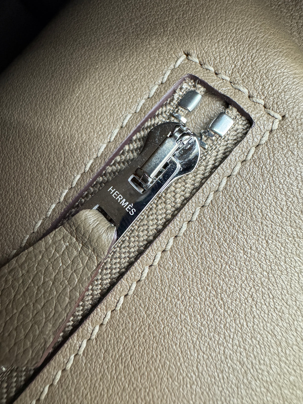 HERMRES Mini 2424 大象灰銀扣 Evercolor Etoupe PHW
