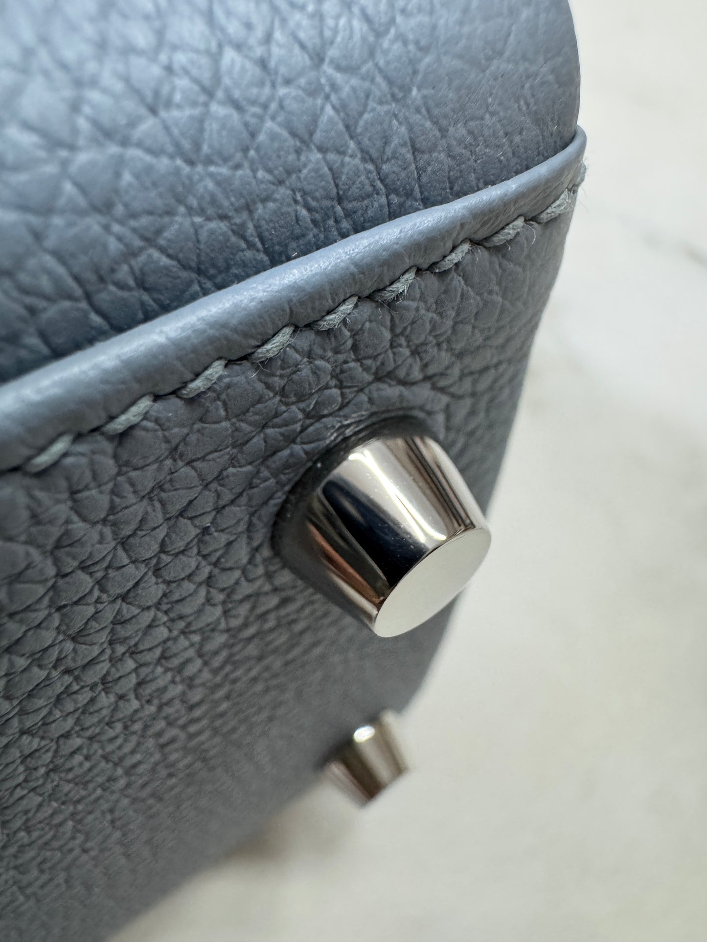 HERMES Kelly 25 亞麻藍 銀扣 內縫 Togo Selier