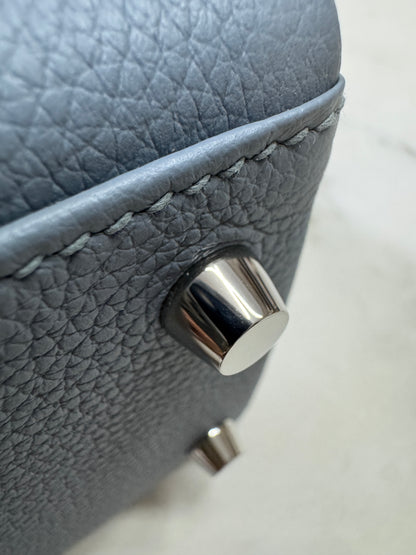 HERMES Kelly 25 亞麻藍 銀扣 內縫 Togo Selier