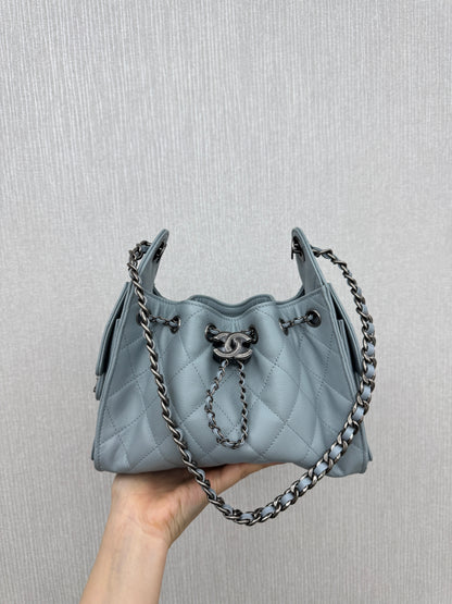 CHANEL Mini 25 Bag 霧霾藍銀扣