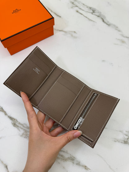 HERMES Bearn Wallet 三摺錢包 大象灰銀扣