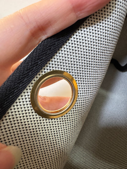 HERMES Mini Herbag 熊貓色 金扣 H Viking 帆布