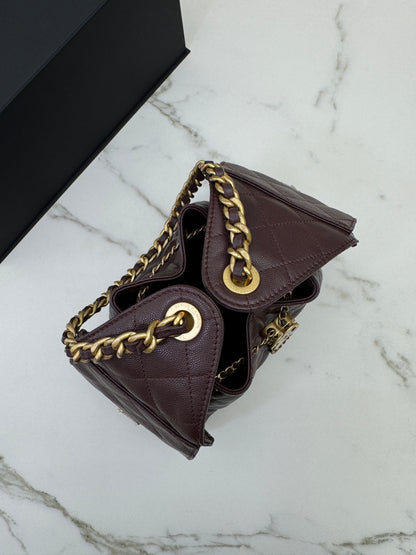 CHANEL 25Bag 荔枝牛皮 Small Chocolate