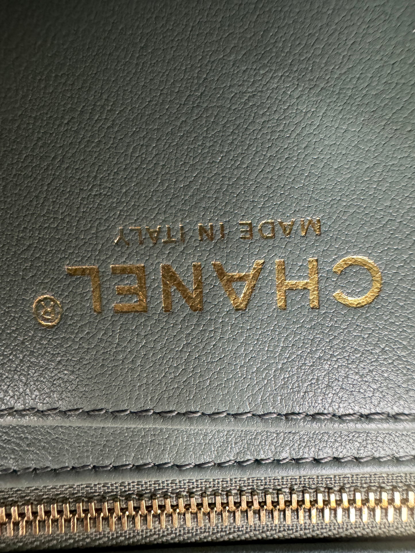 CHANEL 25C 金球20cm 灰綠色