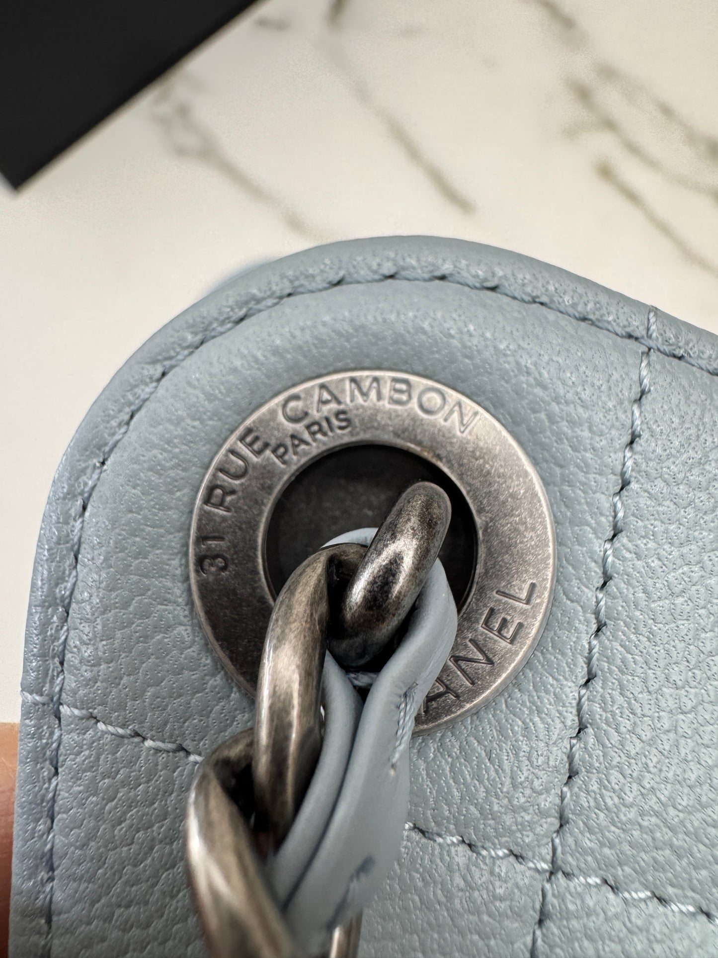 CHANEL Mini 25 Bag 霧霾藍銀扣