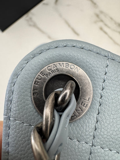 CHANEL Mini 25 Bag 霧霾藍銀扣