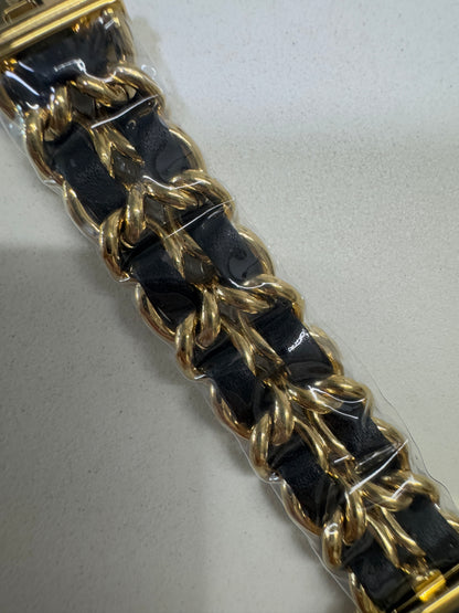 CHANEL Premier 小方糖黑金手錶