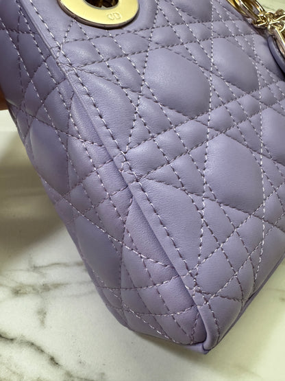 DIOR Mini Lady Dior 紫色羊皮