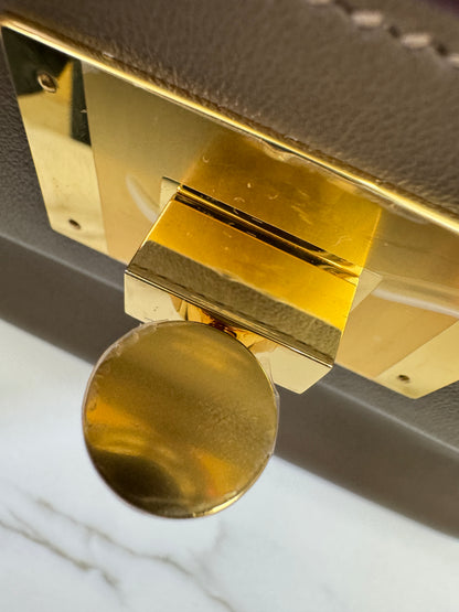 HERMES Mini 2424 大象灰金扣 Evercolor Etoupe GHW