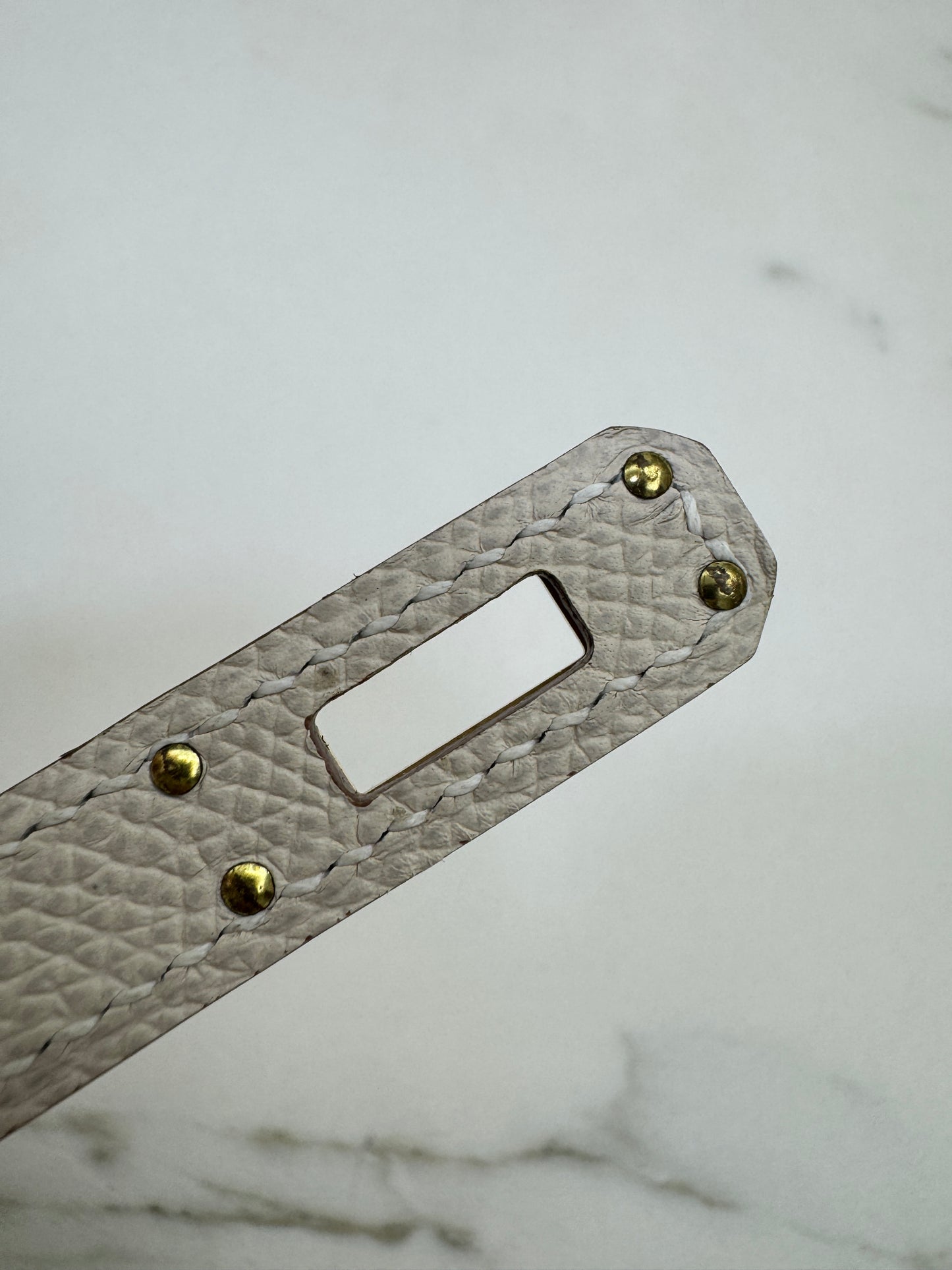 HERMES Mini Kelly II 奶昔白金扣 Epsom GHW