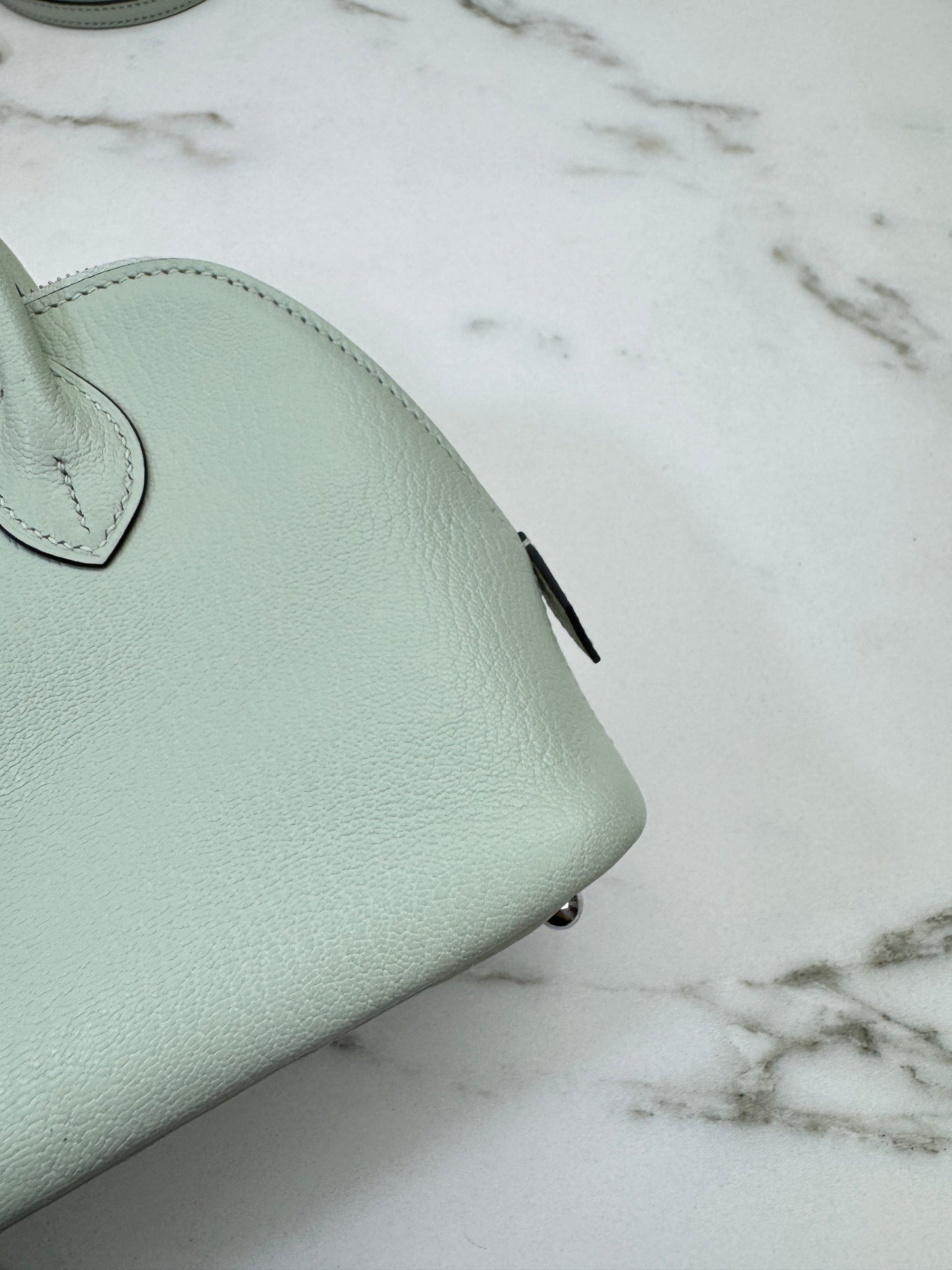 HERMES Mini Bolide 氣泡綠 山羊皮 銀扣 Mysore Vert Fizz PHW