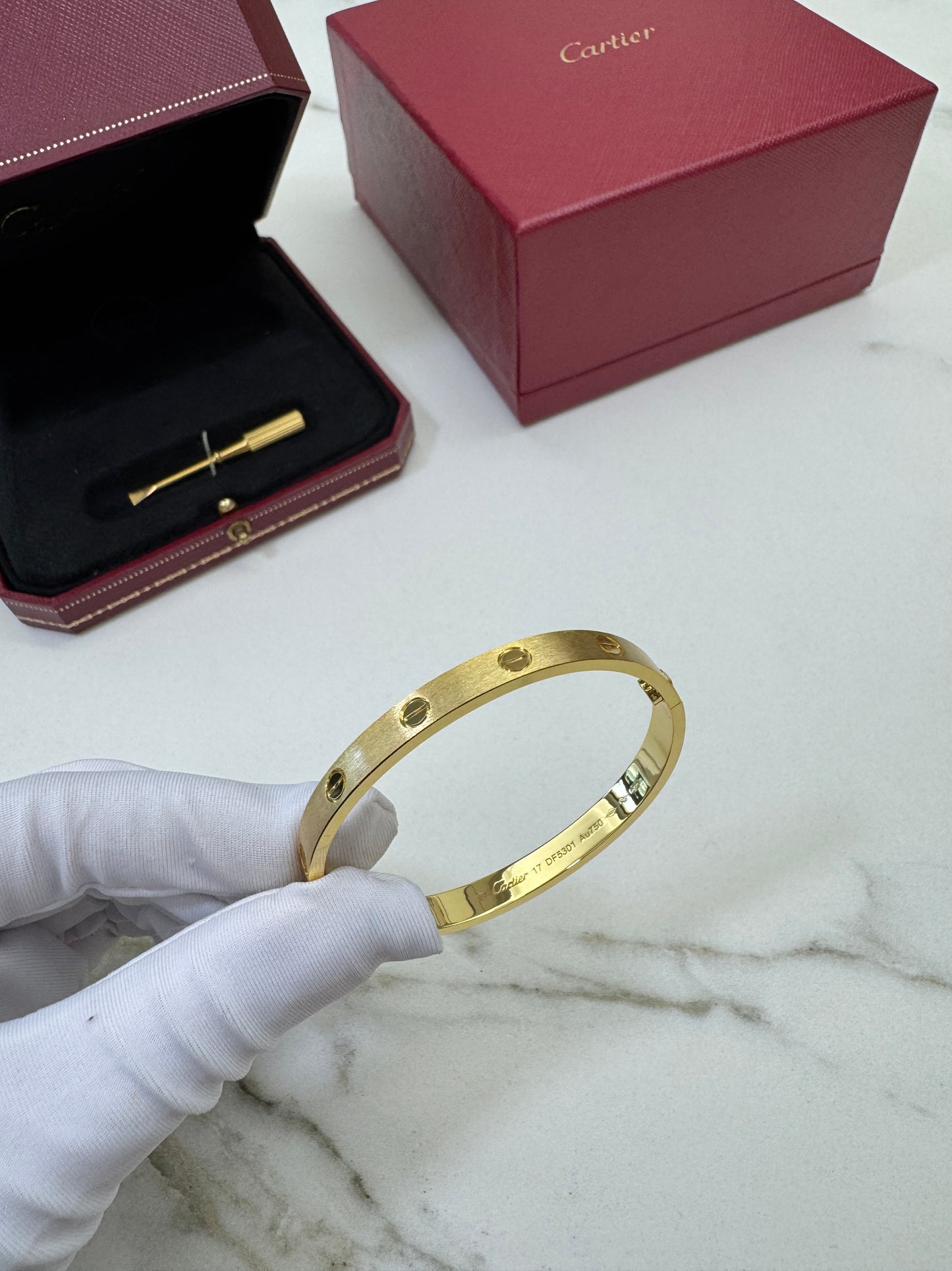 CARTIER Love Bracelet Brushed Gold Color