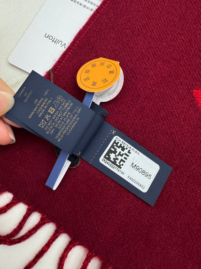 LV Reykjavik Scarf 100% Cashmere Rubis