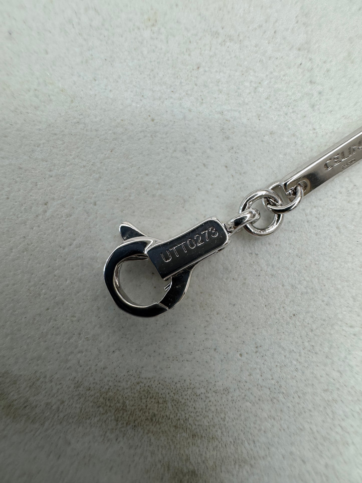 CELINE 凱旋門五花Logo手鏈 銀色