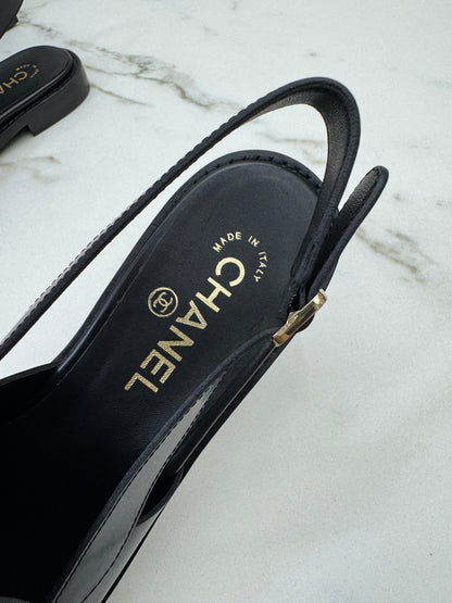 CHANEL 25P水鑽扣樂福Slingback