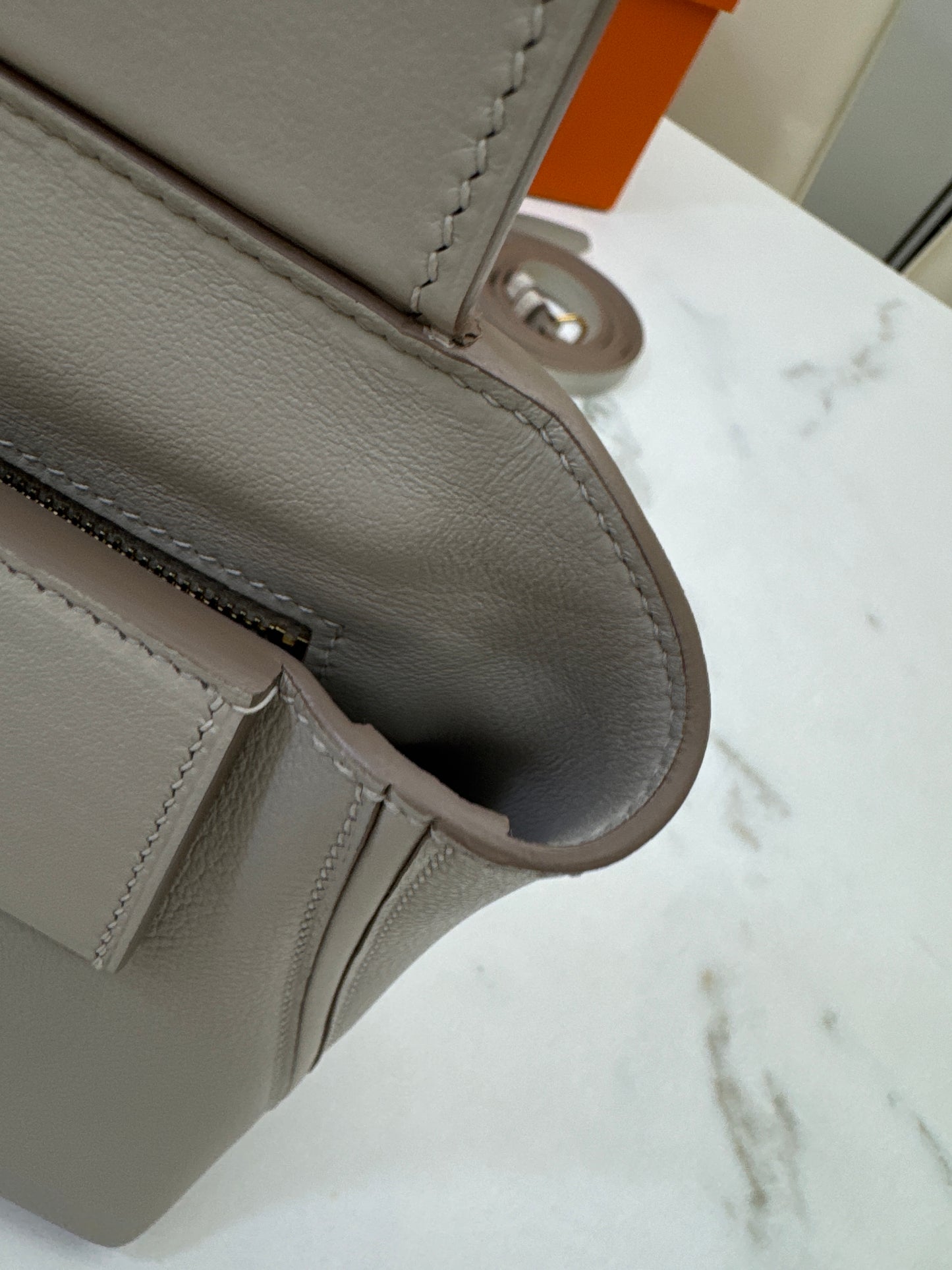 HERMES Mini 2424 冰川白金扣 Evercolor