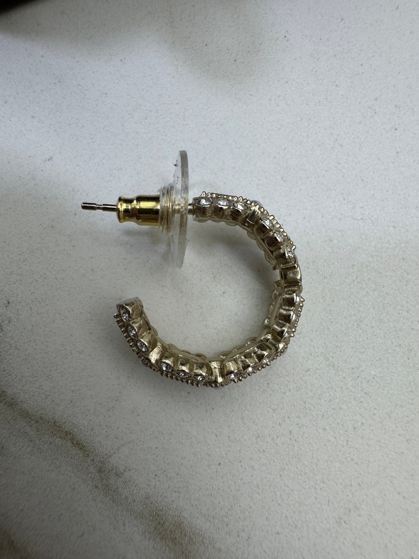 CHANEL 22B 圈型水鑽形珠耳環