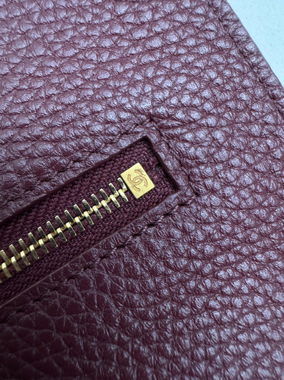 CHANEL 26S Maxi Flap Bag Small 酒紅色金扣 Burgundy GHW