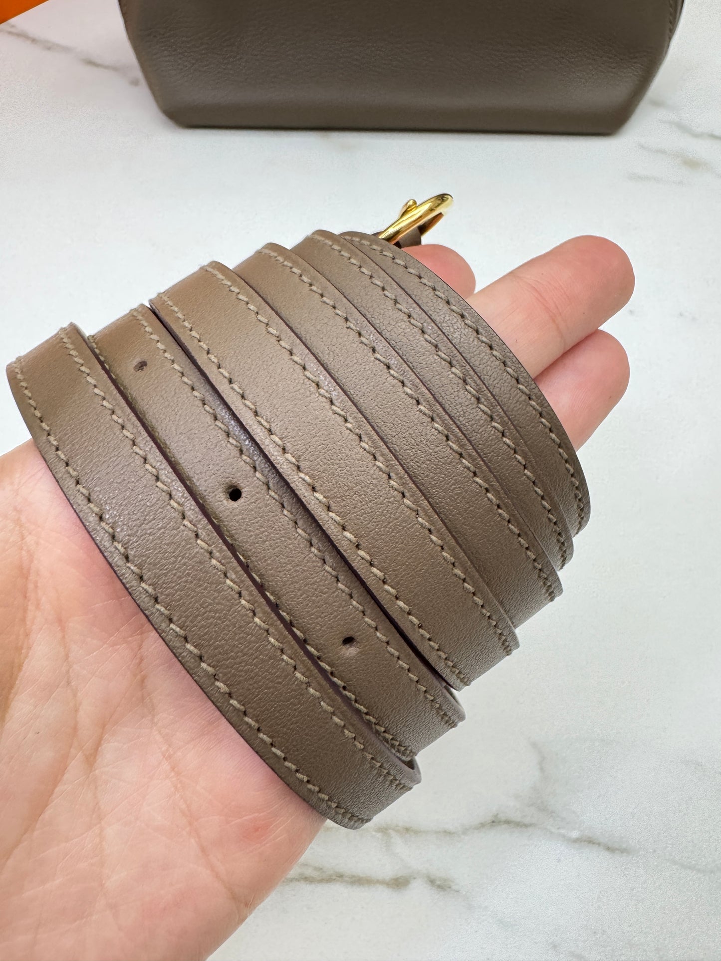 HERMES Mini 2424 大象灰金扣 Evercolor Etoupe GHW