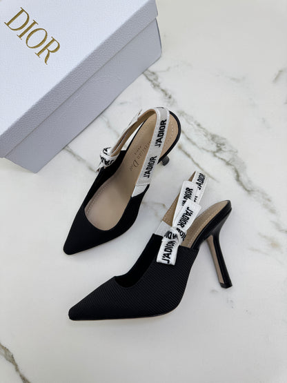 DIOR J'adior Slingback 黑色科技布 10cm
