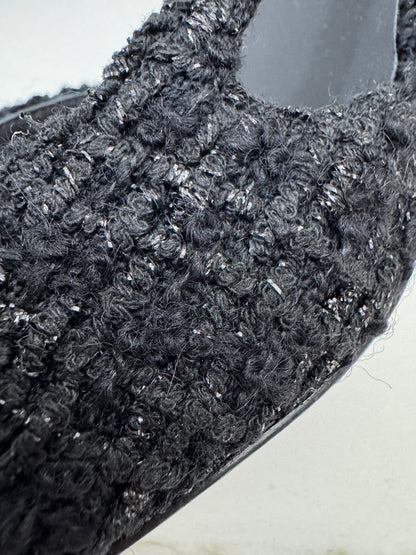 CHANEL 25A粗毛呢 Slingback