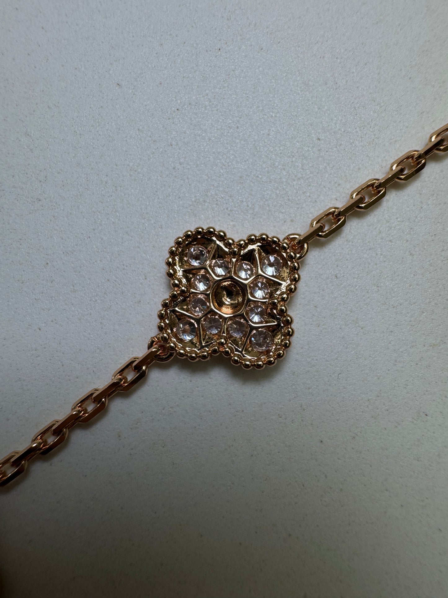 VCA Vintage Alhambra Bracelet 五花灰貝母拼鑽 玫瑰金手鏈