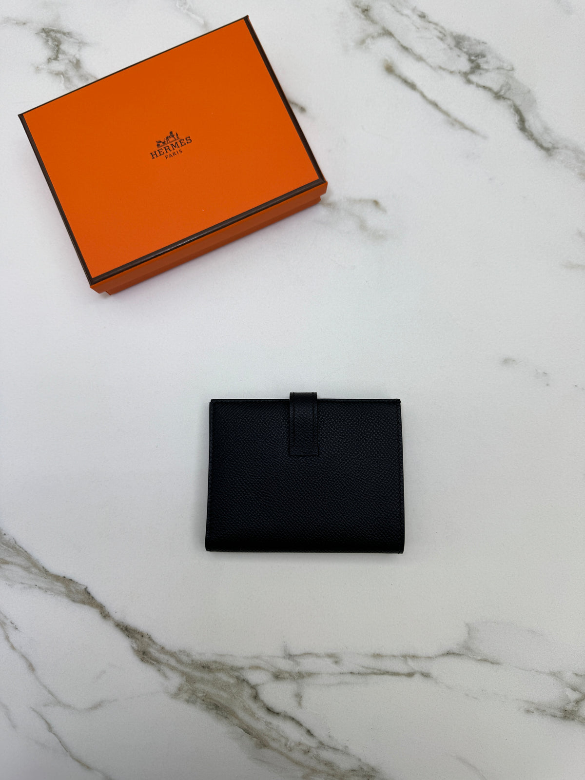 HERMES Bearn Compact Wallet 黑金 Epsom