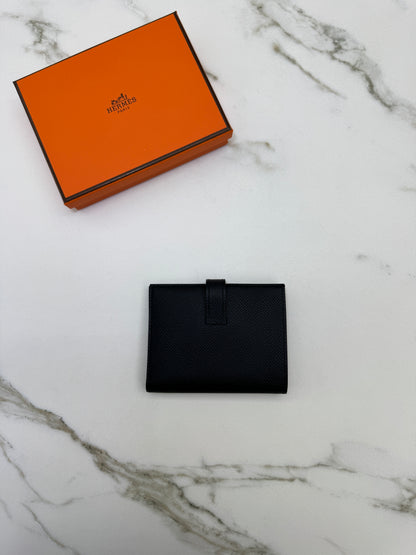 HERMES Bearn Compact Wallet 黑金 Epsom