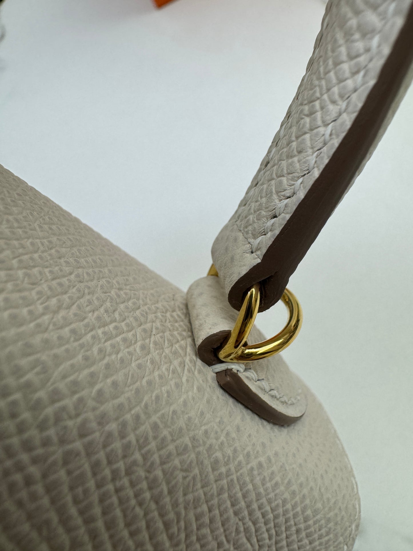 HERMES Mini Kelly II 奶昔白金扣 Epsom GHW