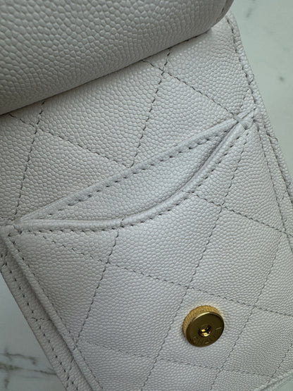 CHANEL Mini 25Bag 白色亮金扣