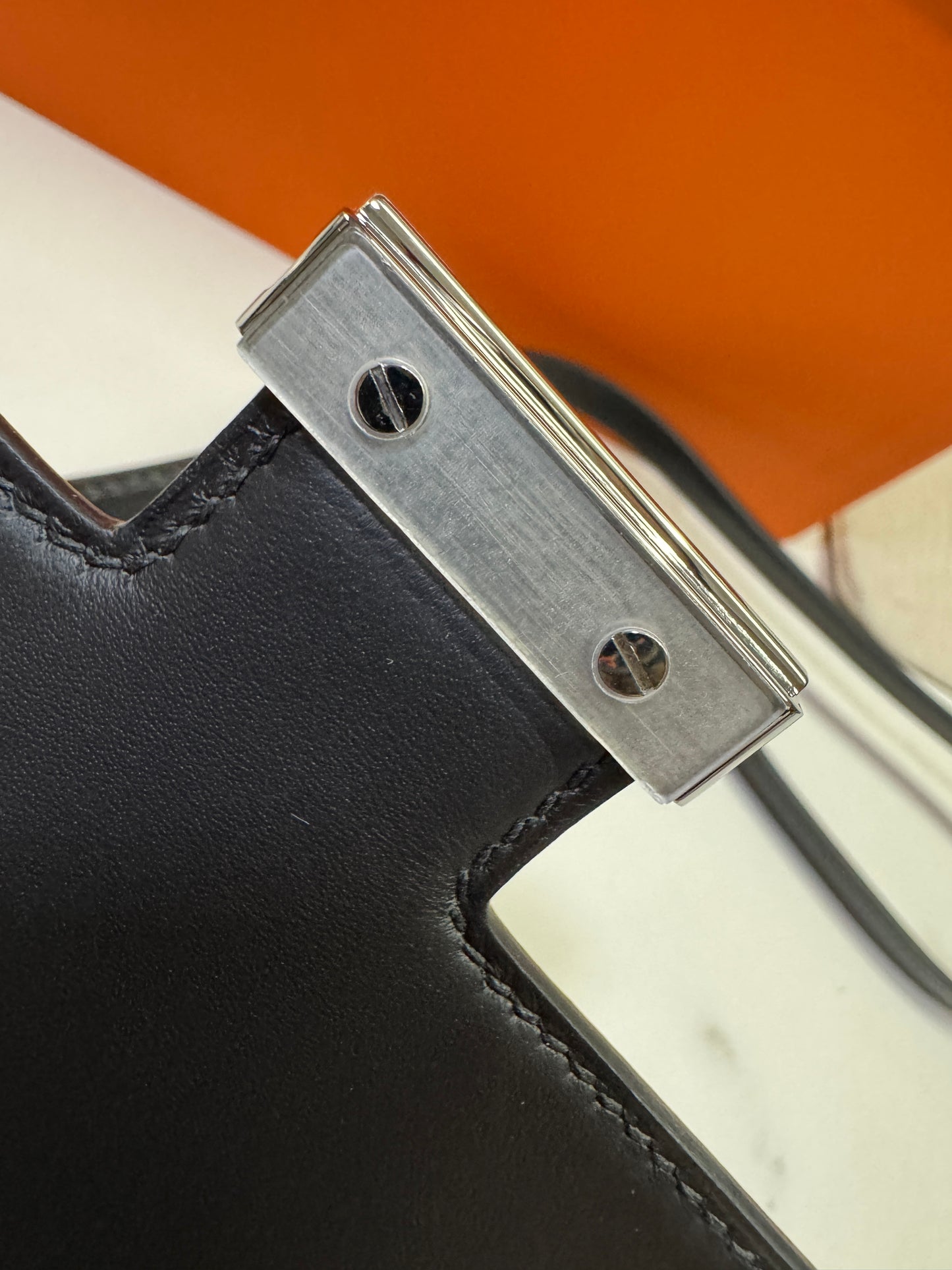 HERMES Mini Constance 新版 附鏡子 黑銀 Epsom PHW