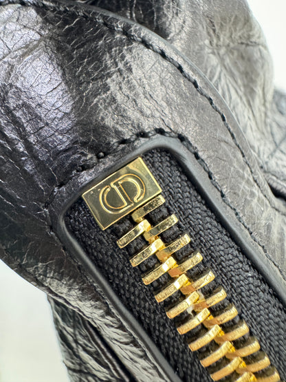 DIOR D-Journey Small 黑色油臘皮