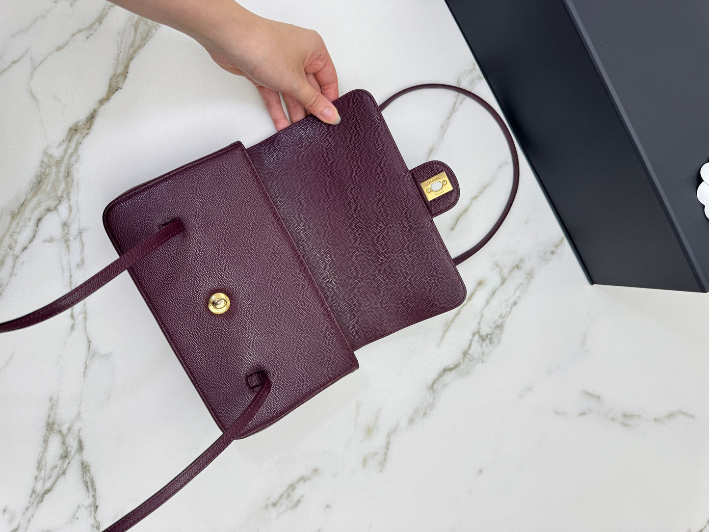 CHANEL Preppy Coco Small 酒紅色