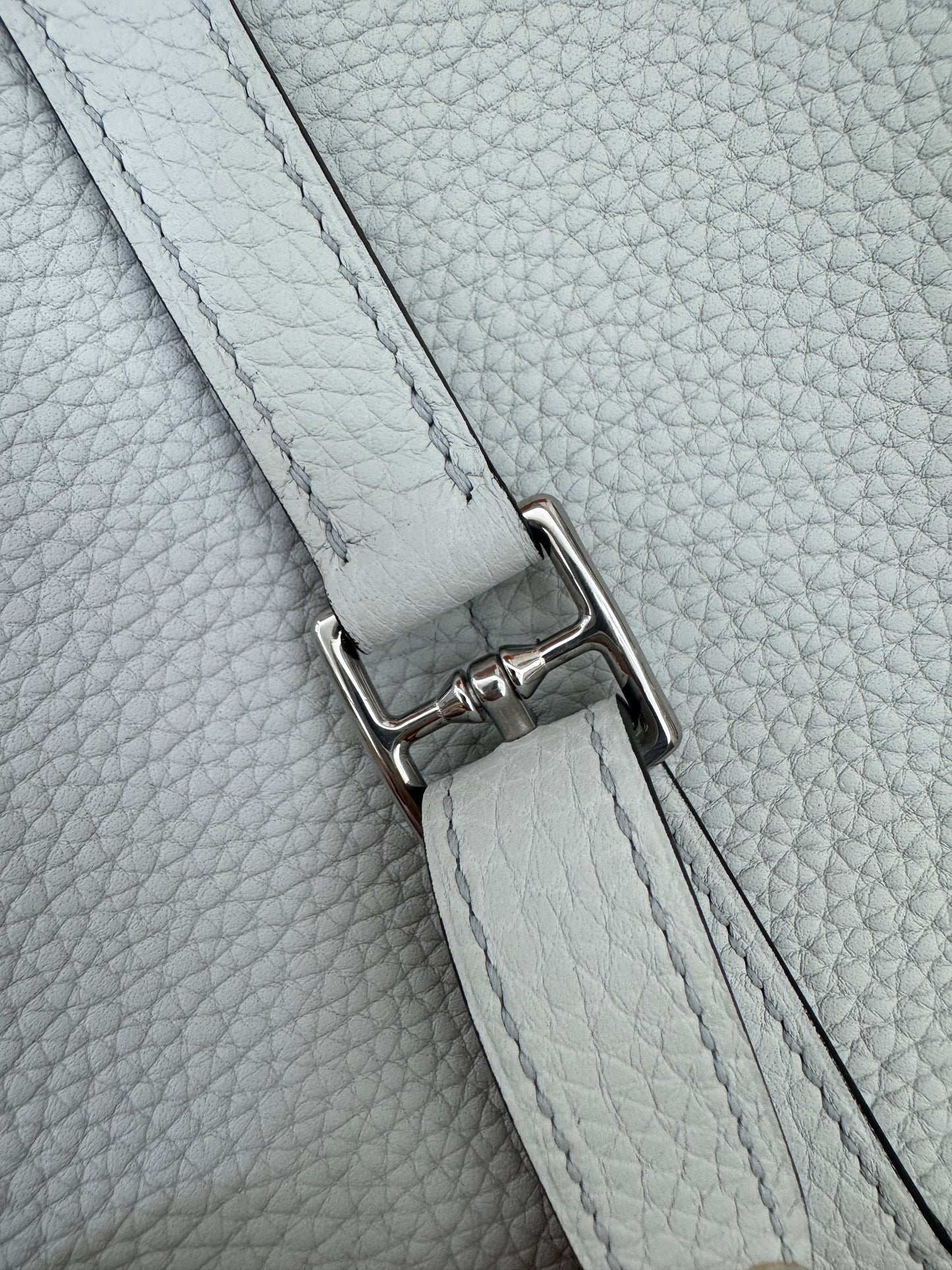 HERMES Halzan 25 聖杯藍銀扣 Bleu Pale