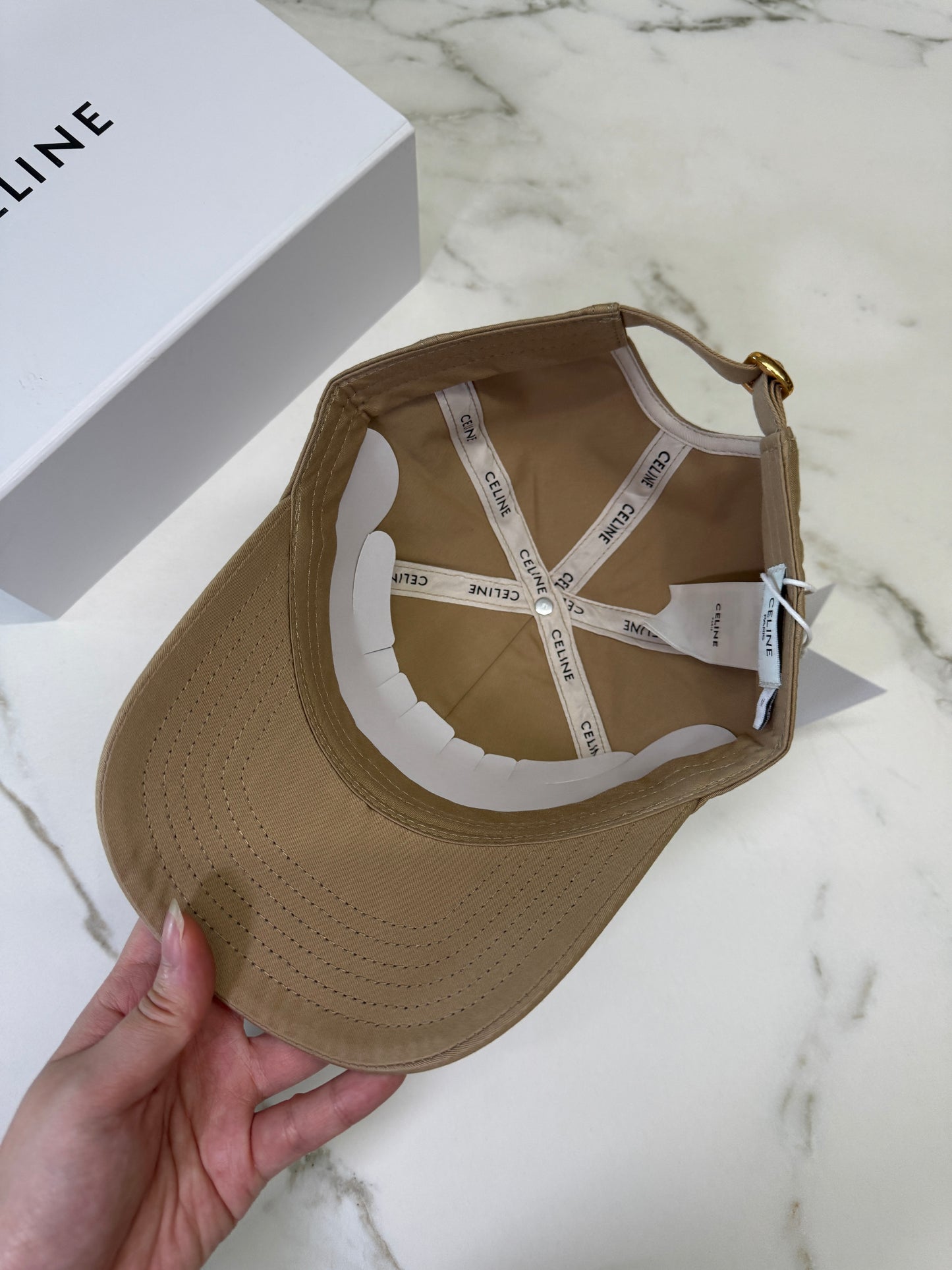 CELINE 凱旋門鴨舌帽 卡其色