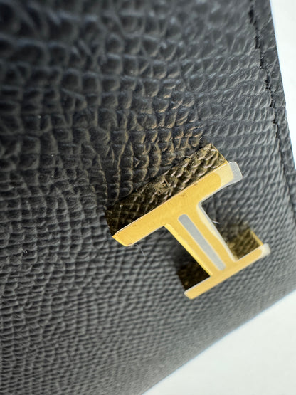 HERMES Bearn Compact Wallet 黑金 Epsom