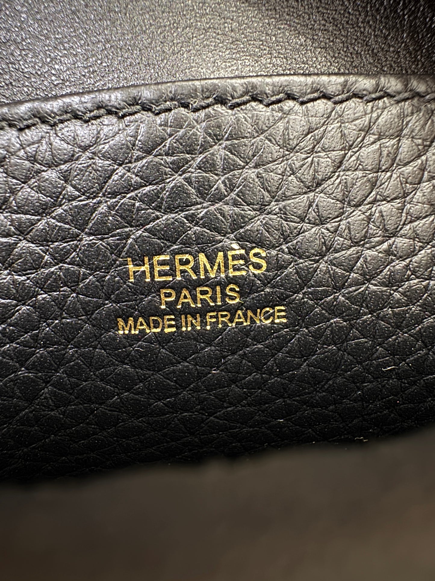 HERMES Halzan 25 黑金 Noir TC GHW