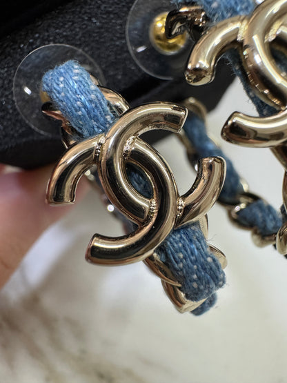 CHANEL 25P 牛仔圈型耳環