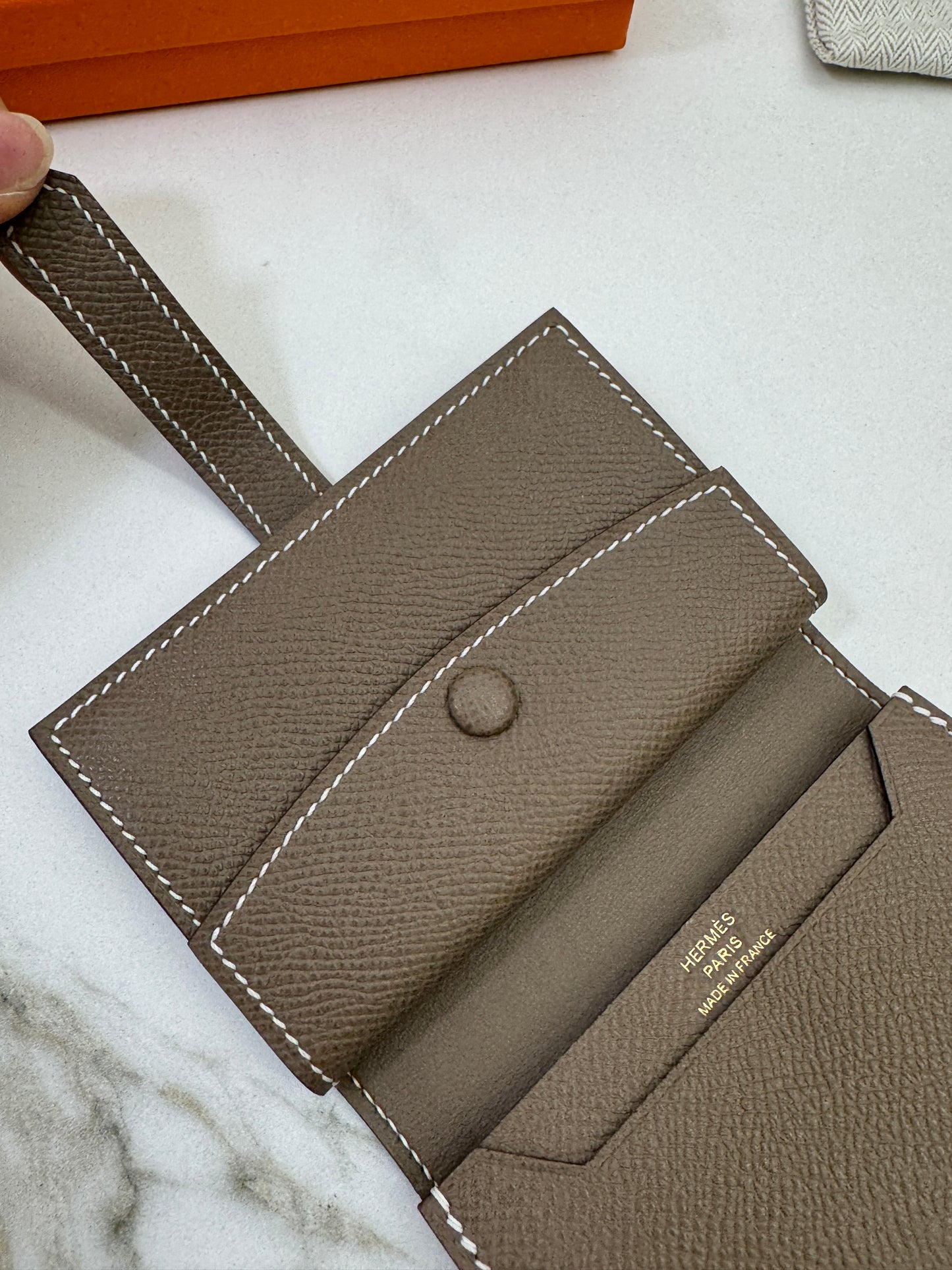 HERMES Bearn Mini Wallet 帶散紙位 大象灰金扣 Etoupe GHW