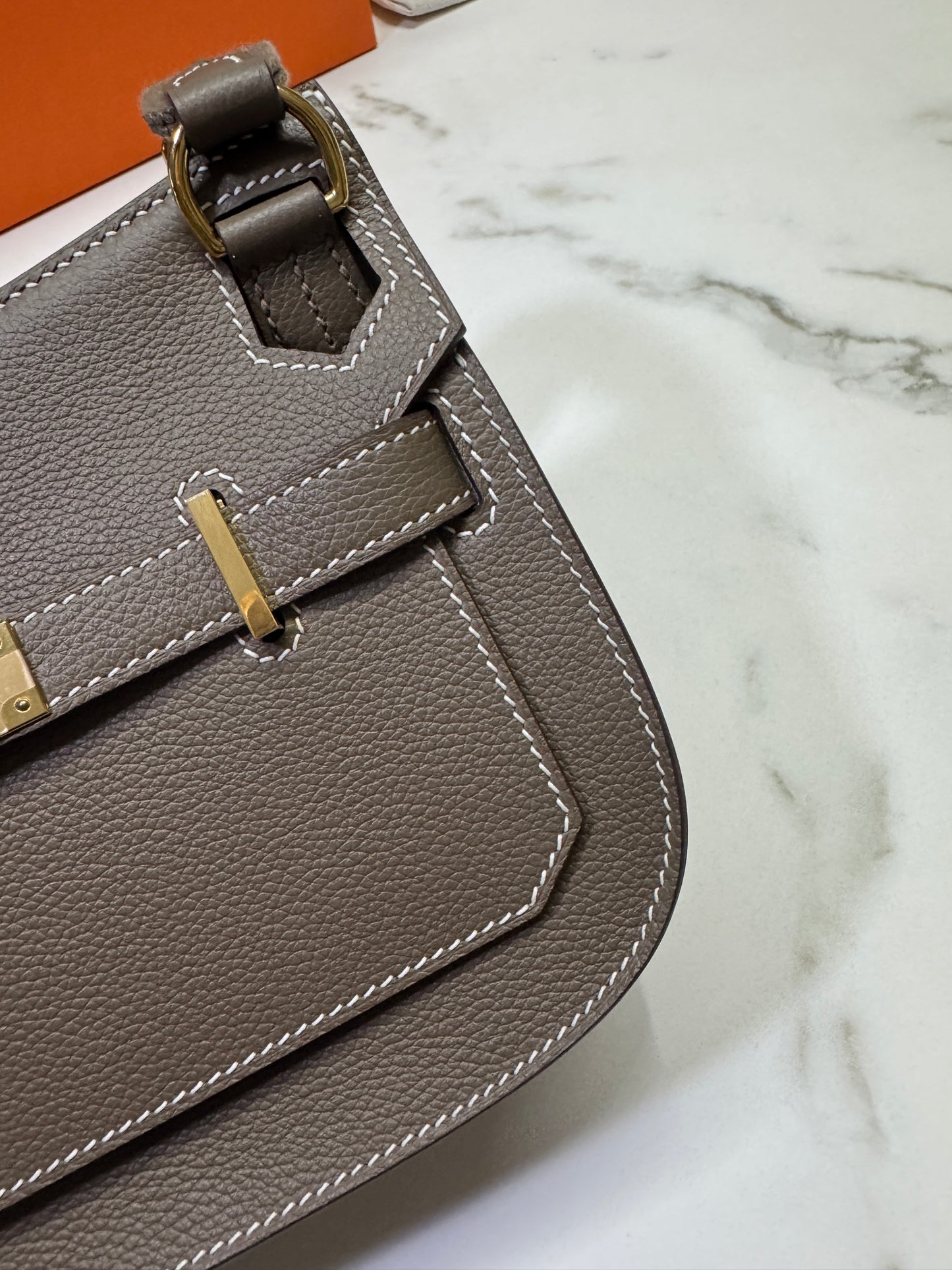 HERMES Jypsiere Mini 大象灰 金扣 evercolor 18 etoupe GHW