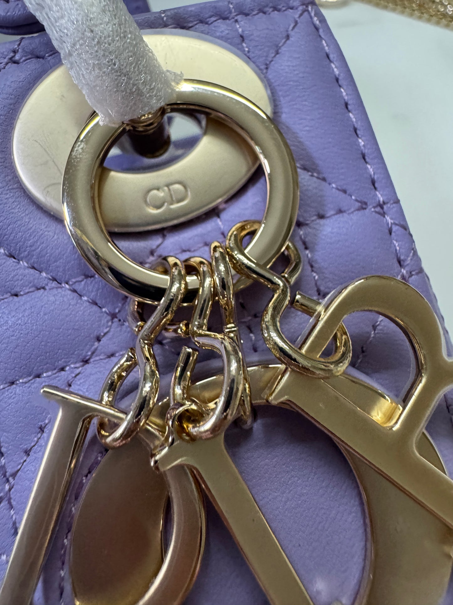 DIOR Mini Lady Dior 紫色羊皮