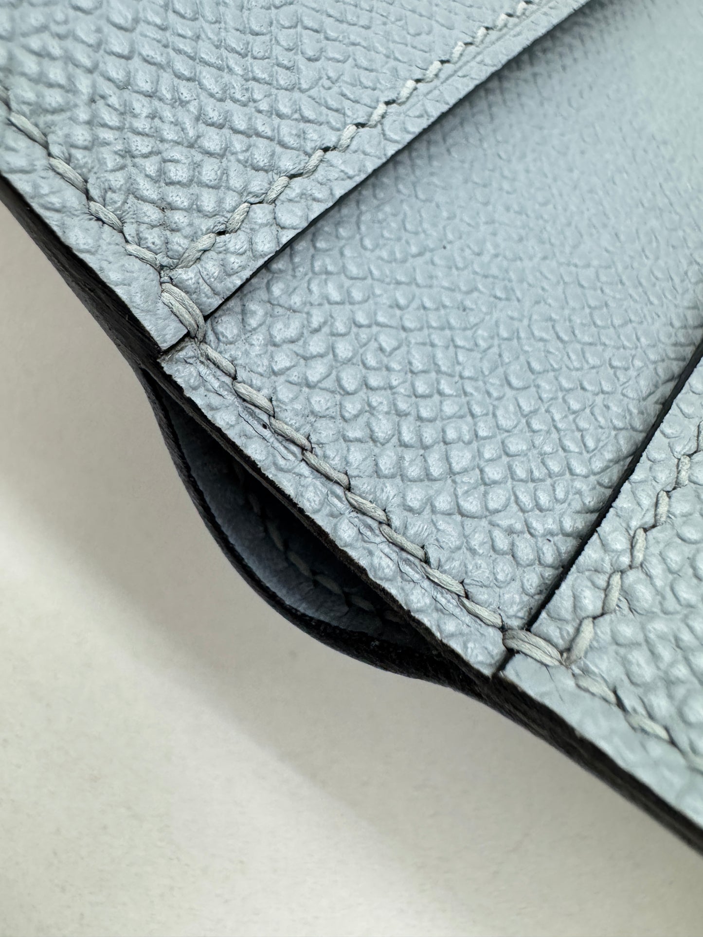 HERMES Bearn 三摺錢包 亞麻藍 Blue Lin Epsom PHW