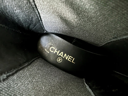 CHANEL 厚底切爾西 Chelsea Boots 漆皮拼牛皮