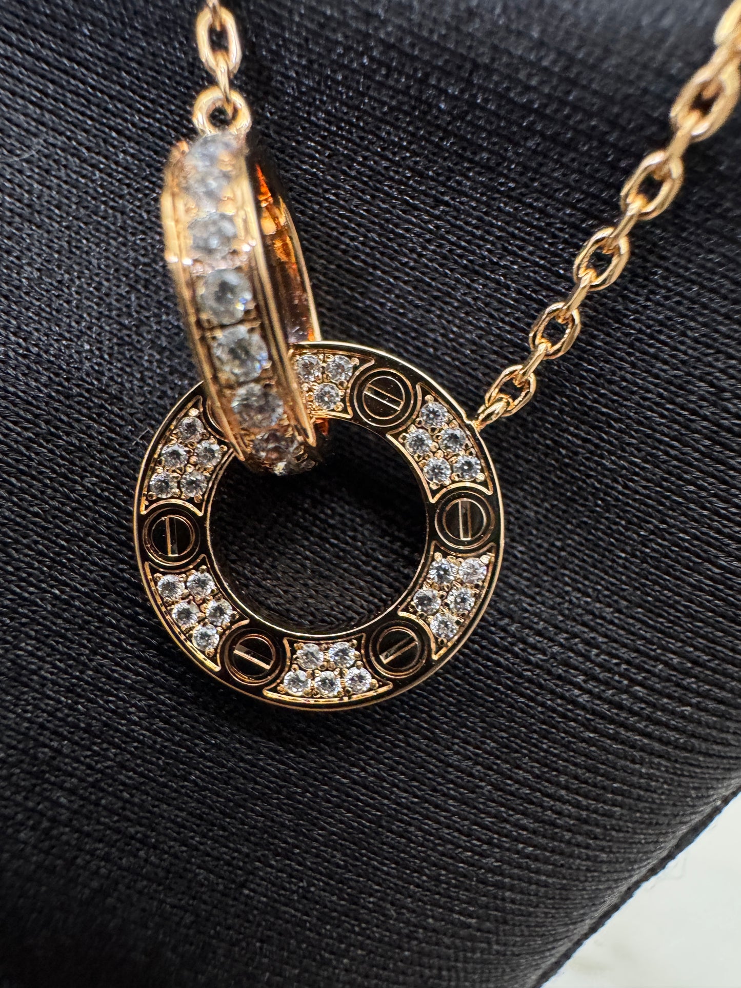 CARTIER Love Necklace 滿天星玫瑰金色